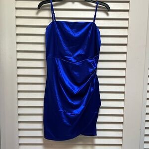 Electric blue satin dress